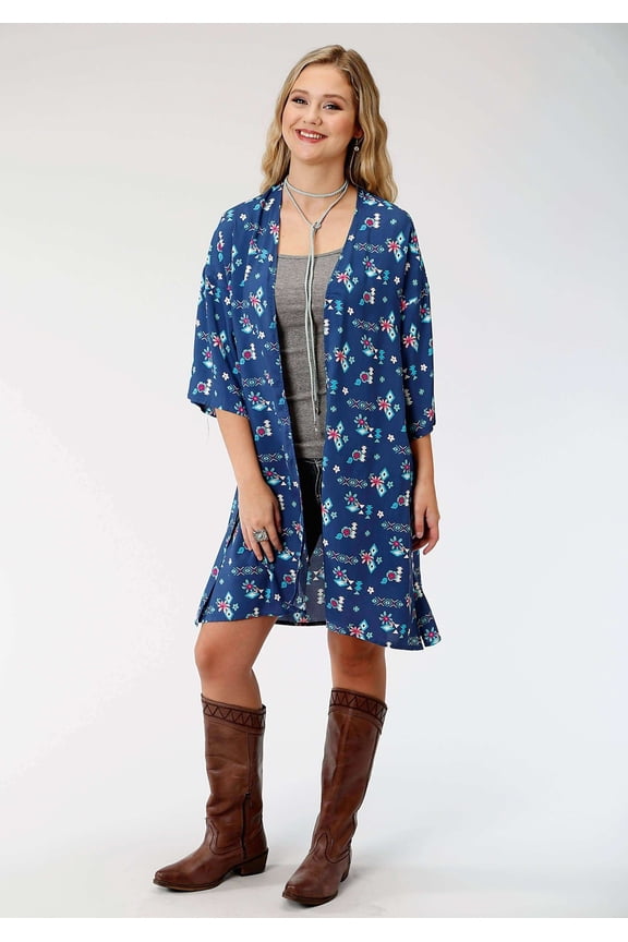 Western Sweater Womens Cardigan 3X Blue 03-500-0590-4005 BU