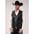 thumbnail image 1 of Roper Western Vest Mens Leather Snap Tall Black 02-075-0520-0800 BL, 1 of 1