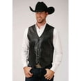 thumbnail image 1 of Roper Western Vest Mens Leather Vest Snap Black 02-075-0520-0500 BL, 1 of 2