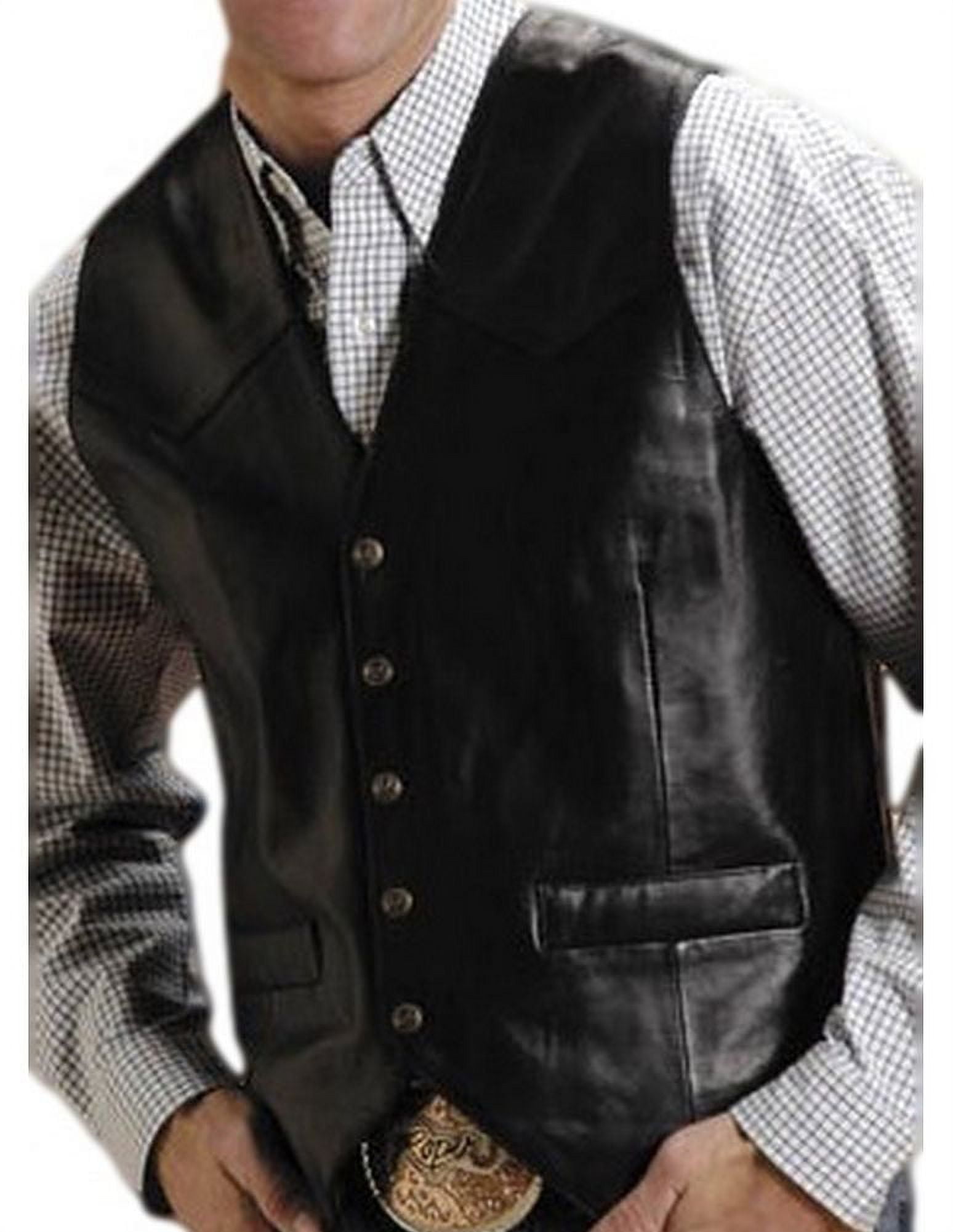 Leather Embossed Vest Jacket