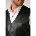 thumbnail image 1 of Roper Western Vest Mens Leather Vest Snap Black 02-075-0520-0500 BL, 1 of 2