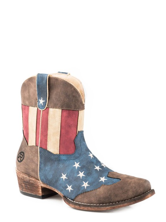 Women's American Flag Boot Snip Toe Multi 11 M US