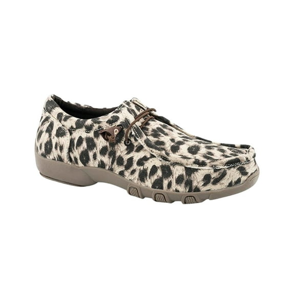 Roper Women's Chillin Leopard Print Casual Chukka Shoes Moc Toe Tan 6 M  US