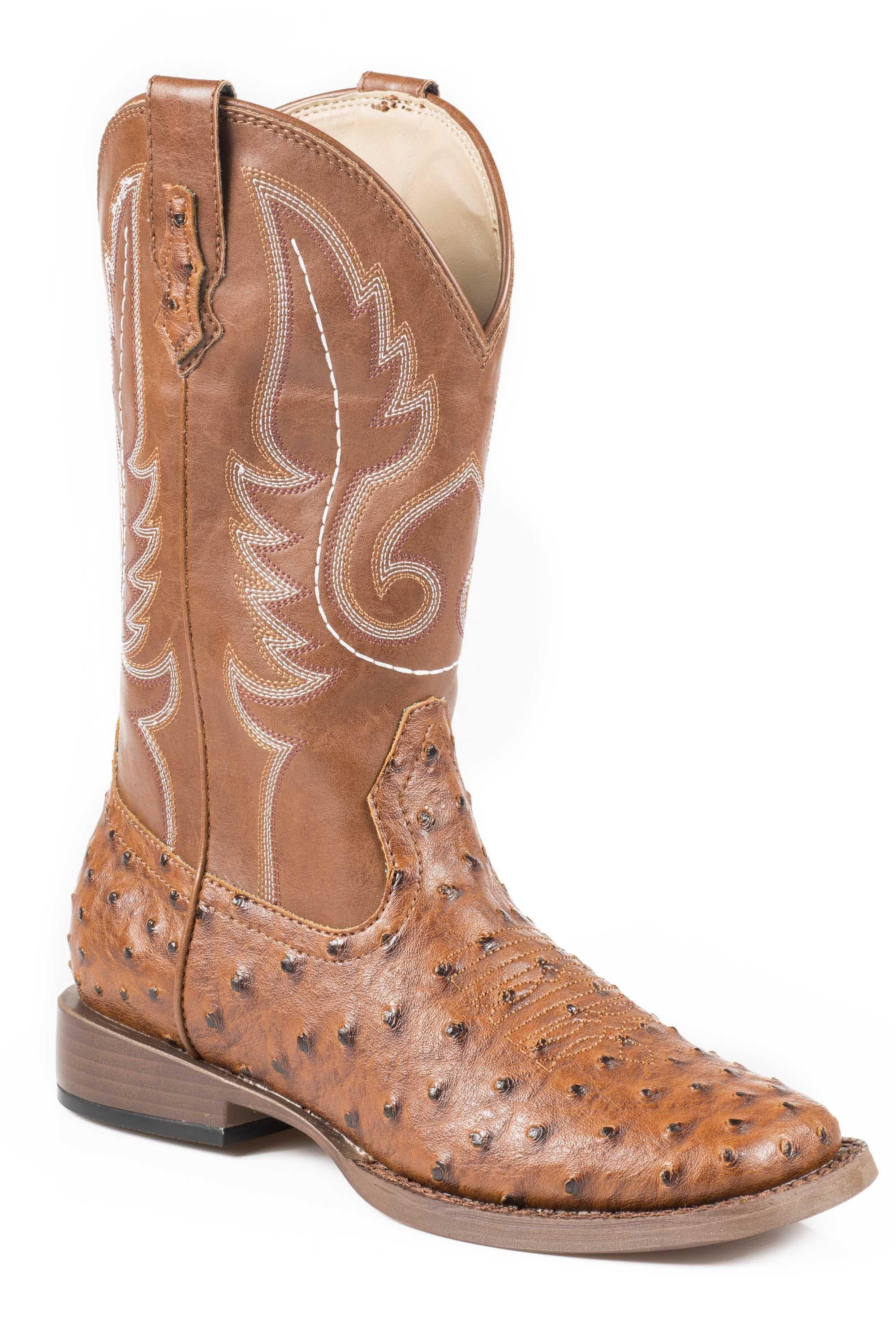 Women’s Western Boots - Faux Leather with Studded Details, Braided Strap, Pointed Toe
