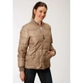thumbnail image 1 of Roper Women's Poly Window Pane Quilted Jacket Brown Large  US, 1 of 2