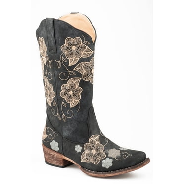 Dan Post Women's Flower Child Snip Toe Leather Tall Boots - Turquoise