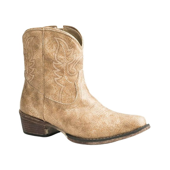 Roper Women's Vintage Western Booties Snip Toe Tan 10 M  US
