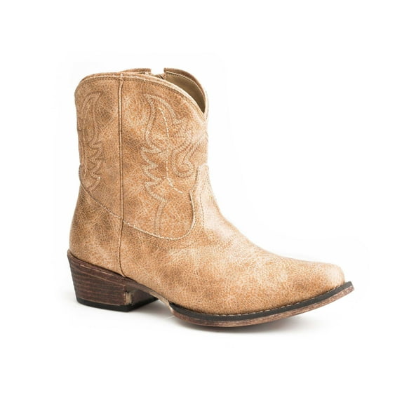 Roper Women's Vintage Western Booties Snip Toe Tan 7 1/2 M