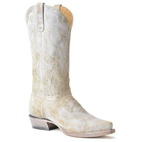 Women's Wedding Vintage Embroidered Western Boot Snip Toe - 09-021-7619-8408 WH 10 M  US