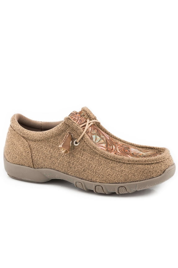 Womens 09-021-1791-2999 Women Canvas Tooled Casual 2 eye Chukka 6 M Tan