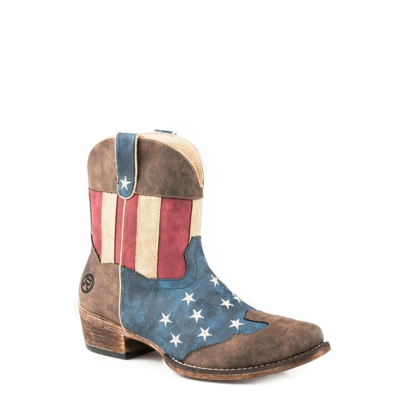 Roper Womens American Flag Faux Leather Flotus Cowboy Boots 7.5