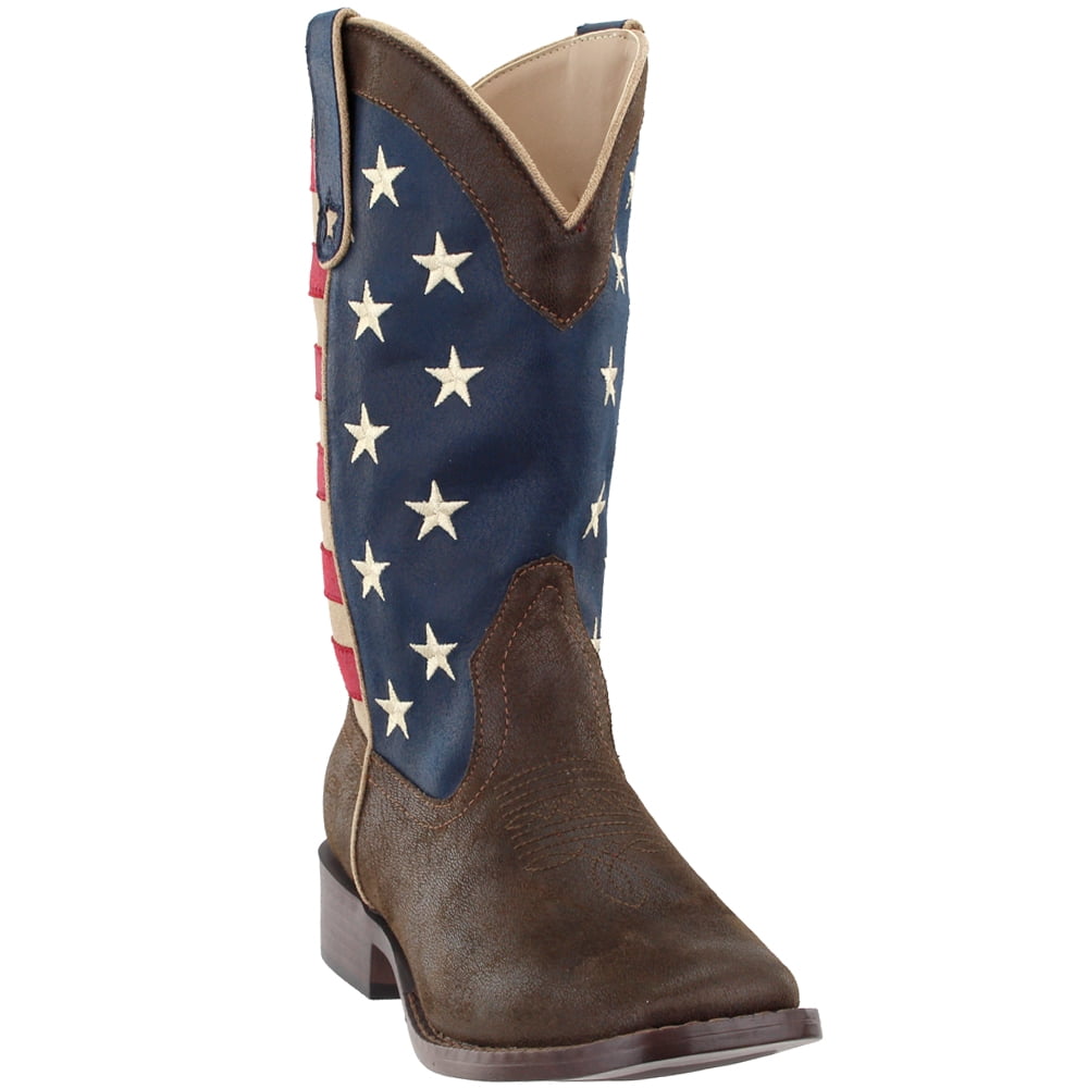 ROPER Women's Merica Denim Boots - Star Print Pull-On Short Boots
