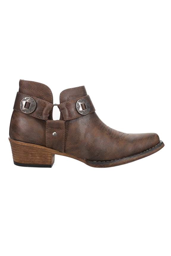 Womens Ava Harness Snip Toe Cowboy Ankle Boots