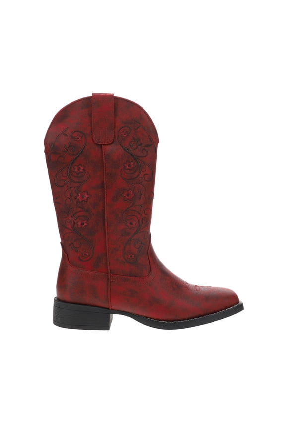 Womens Bailey Floral Embroidered Square Toe Cowboy  Mid Calf Boots