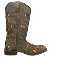 Roper Womens Riley Glitz Tooled Inlay Snip Toe Cowboy Mid Calf Boots ...
