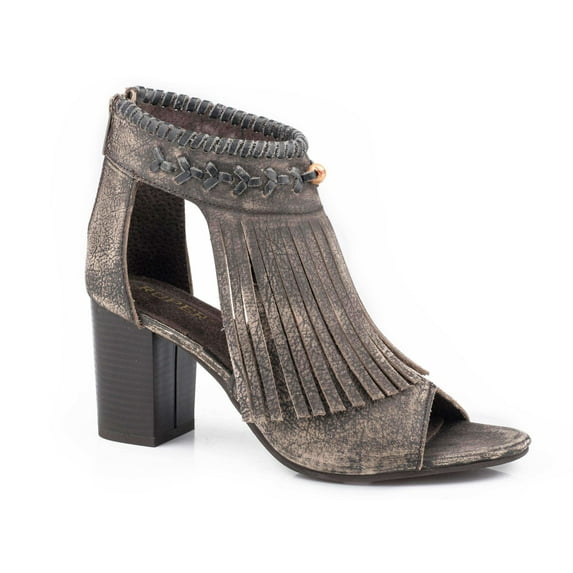 Roper Womens Bettina Fringe Block Heel Casual Shoes
