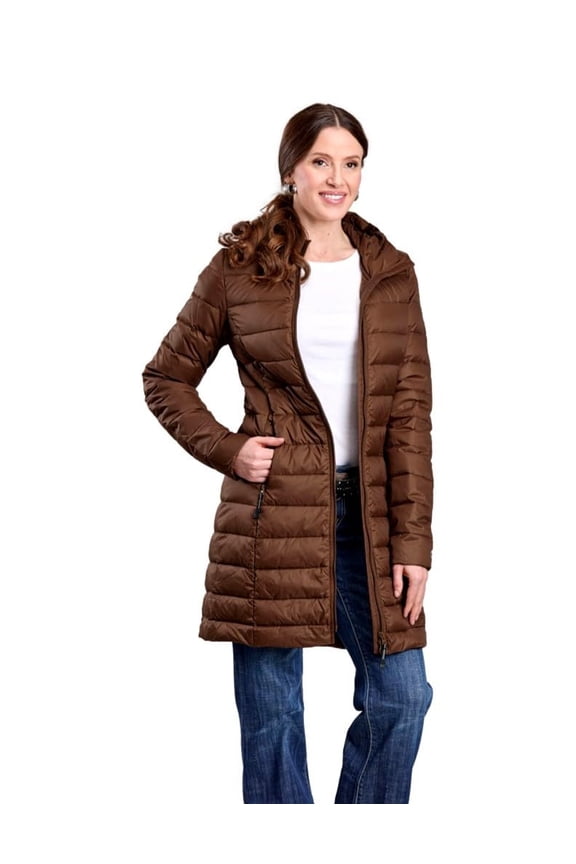 Womens Brown Long Crushable Jacket