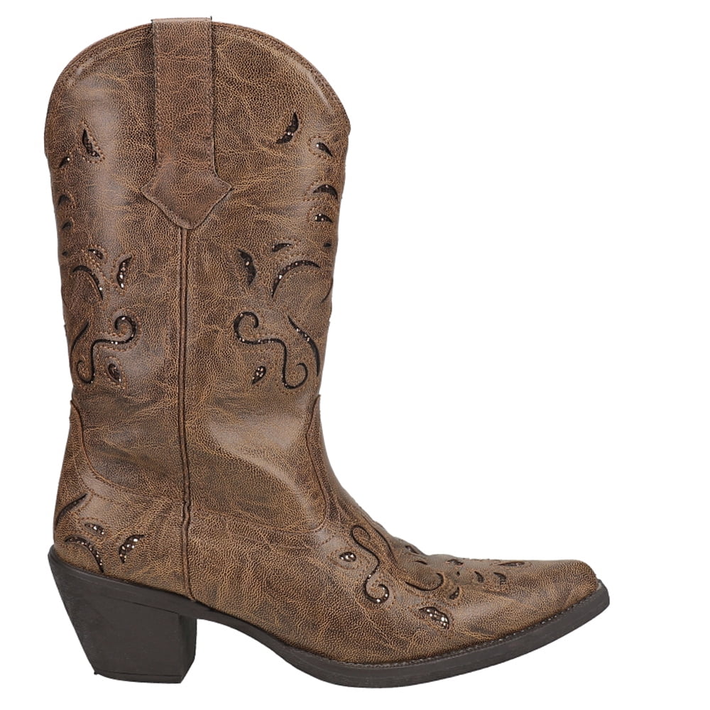 Roper Womens Chloe Snip Toe Cowboy Casual Mid Calf Boots - Walmart.com