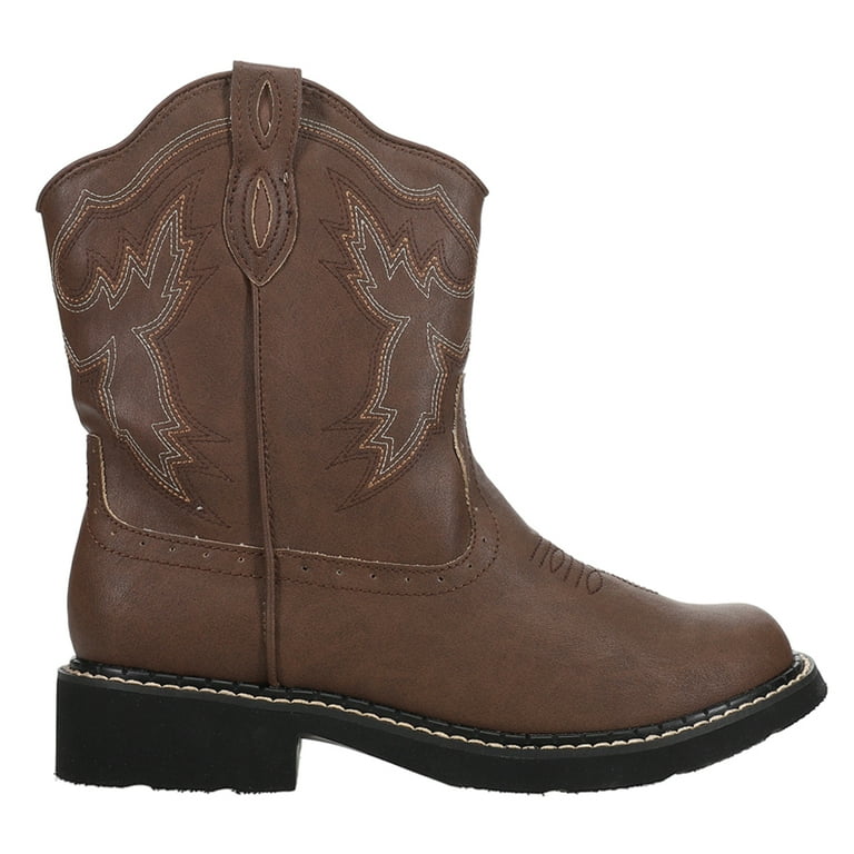 Roper Womens Chunk Rider Embroidery Round Toe Cowboy Ankle Boots Walmart
