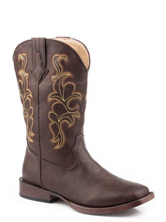 Womens Cowboy Classic Square Toe Cowboy Mid Calf Boots