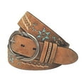 thumbnail image 1 of Roper Womens Cowgirls Rock 38mm Laceing Detailed Leather Belt (Tan, X-Large 40/42), 1 of 1