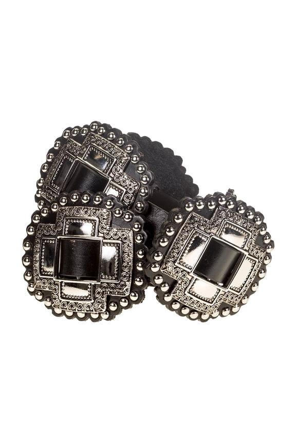 Womens Cross Concho Belt M Black