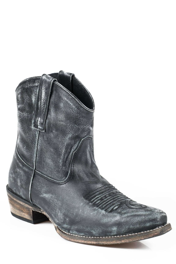Womens Dusty Distressed Snip Toe Cowboy Ankle Boots