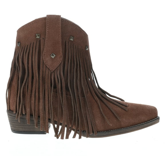 Roper Womens Dusty Fringe Studded Snip Toe Cowboy  Ankle Boots