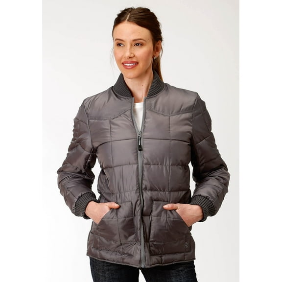 Roper Womens Grey Poly-Filled Jacket