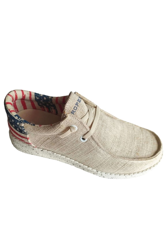 Womens Hang Loose Patriotic Lace Up Flats Casual