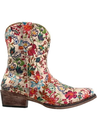 Flower Power Platform Ankle Boots (Made to Order) 12