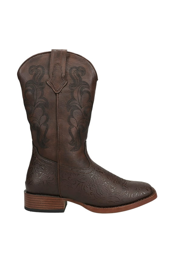 Womens Kacey Embroidered Square Toe Cowboy  Mid Calf Boots