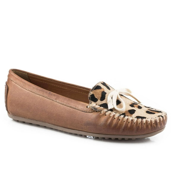 Roper Womens Lilly Leopard Moccasins Flats Casual Shoes