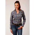 thumbnail image 1 of Roper Womens Long Sleeve Button Royal Paisley Western Shirt, 1 of 1