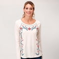 thumbnail image 1 of Roper Womens Long Sleeve Knit Cotton Slub Jersey Raglan Slv Top, 1 of 2