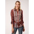 thumbnail image 1 of Roper Womens Long Sleeve Rust Floral Border Print Blouse, 1 of 1