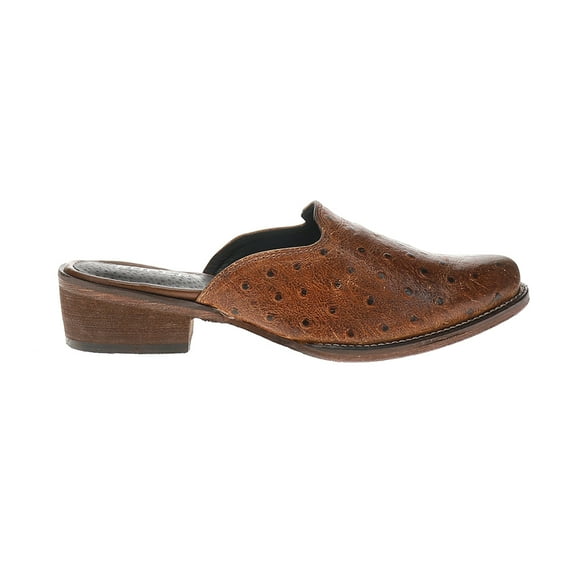 Roper Womens Lynelle Embossed Ostrich Print Slip On Mules Flats Casual Shoe