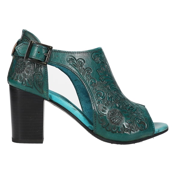 Roper Womens Mika Floral Embossed Peep Toe Shootie Pumps Dress Casual Shoes