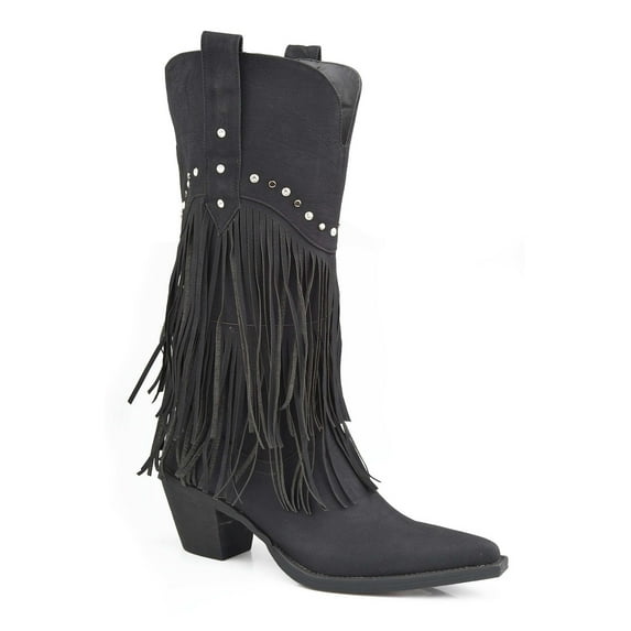 Roper Womens Oakley Studded Pointed Toe Cowboy Mid Calf Boots