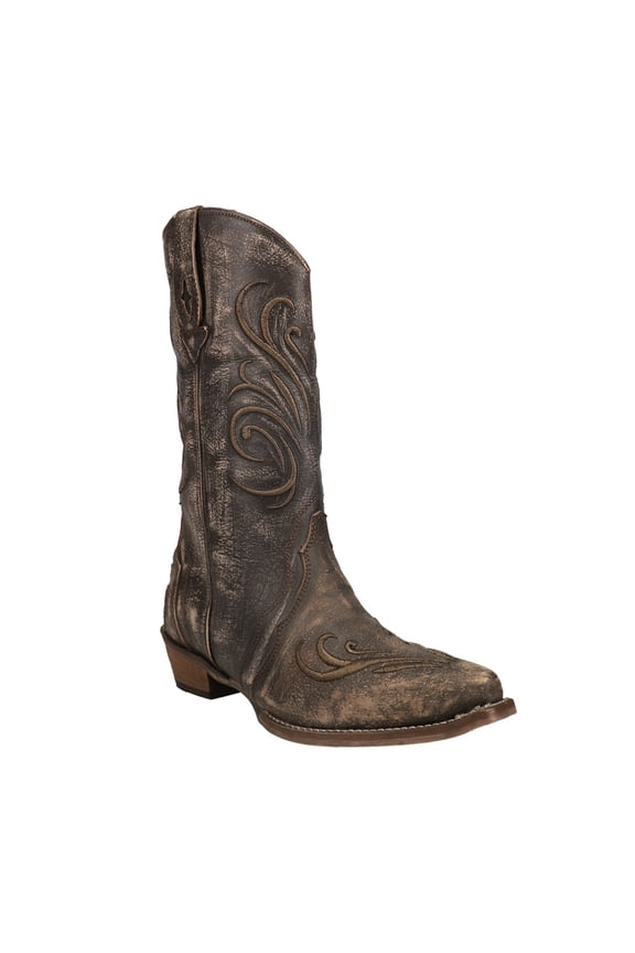 Womens Olivia Thick Embroidered Fashion Snip Toe Cowboy Mid Calf Boo