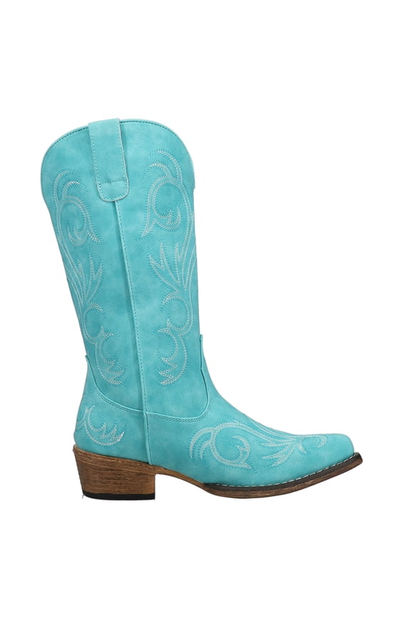 Womens Riley Embroidered Snip Toe Cowboy Mid Calf Boots