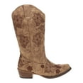 thumbnail image 1 of Roper Womens Riley Flowers Floral Embroidered Snip Toe Pull On Cowboy  Mid, 1 of 5