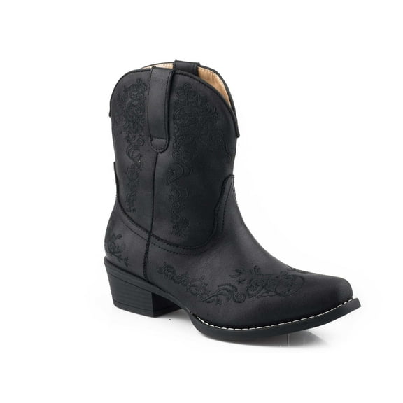 Roper Womens Riley Scroll Embroidered Snip Toe Cowboy  Casual Mid Calf Boot