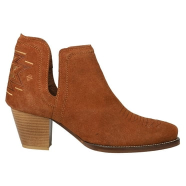 Roper Womens Amelia Tooled Inlay Snip Toe Cowboy Ankle Boots