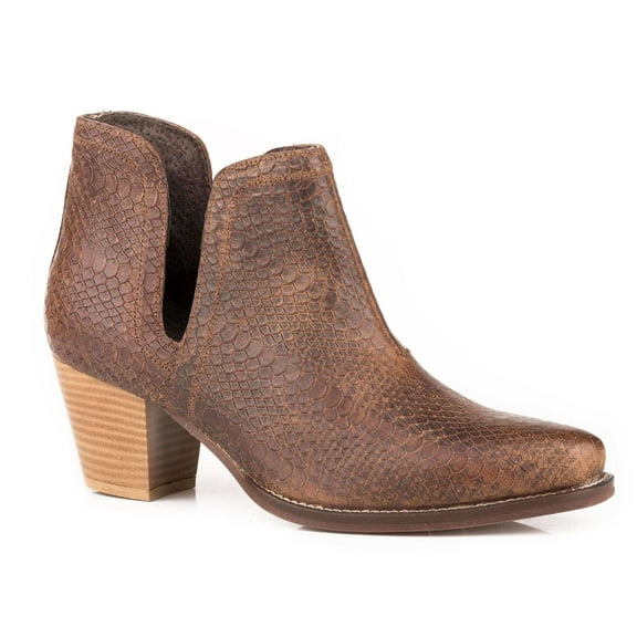 Roper Womens Brown Vintage Stamped Snake Leather