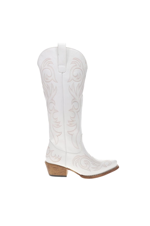 Womens Ryder Embroidered Snip Toe Pull On Cowboy Tall Boots