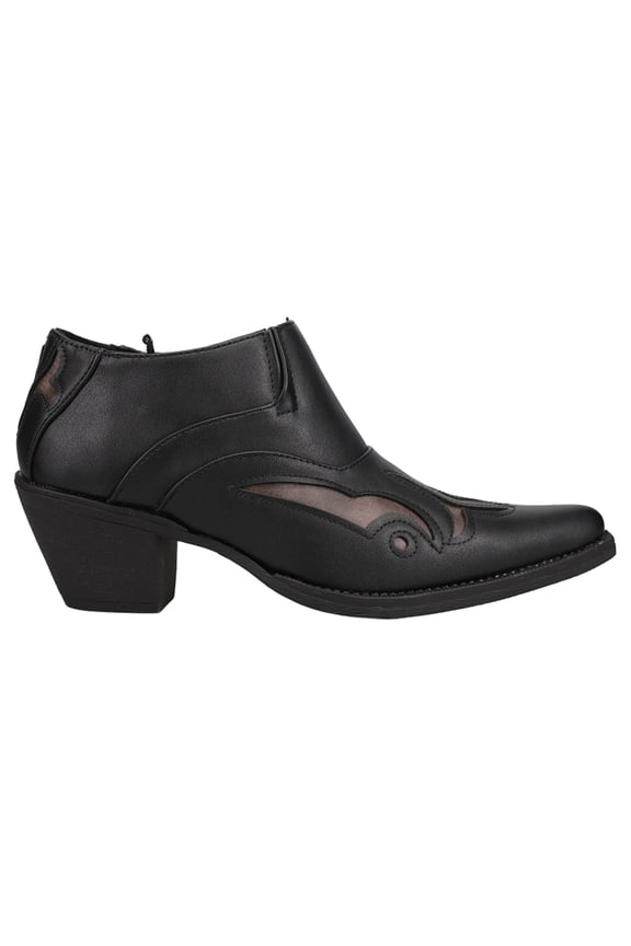 Womens Sarah TooledInlay Pointed Toe Cowboy Ankle Boots