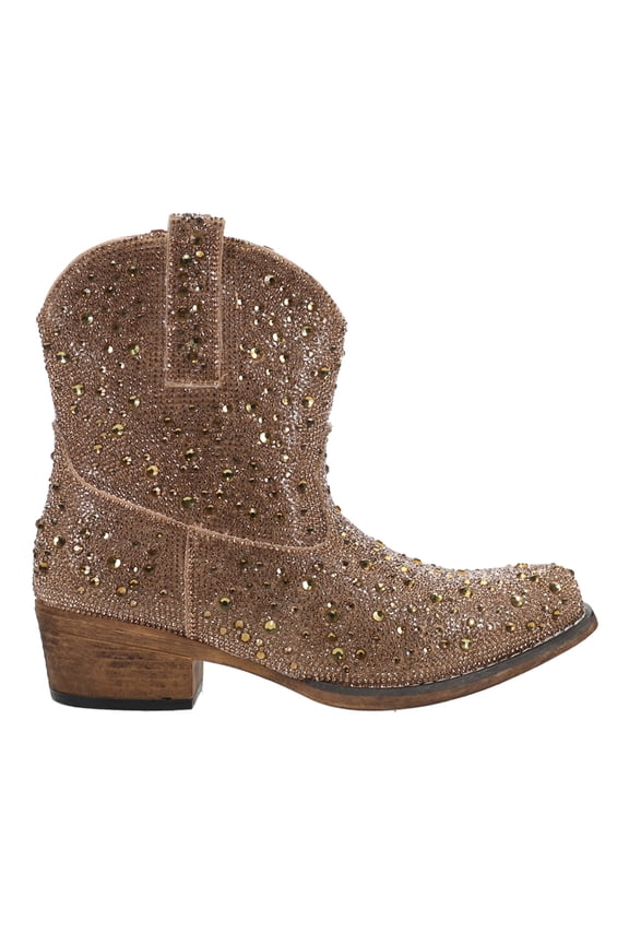 Womens Shay Jewells Rhinestone Snip Toe Cowboy Ankle Boots