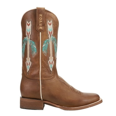 Roper Womens Shelby Embroidered Square Toe Cowboy  Mid Calf Boots