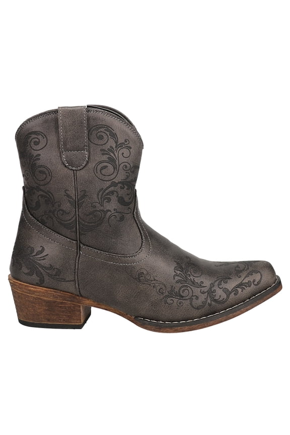 Womens Short Stuff Embroidery Snip Toe Cowboy Ankle Boots